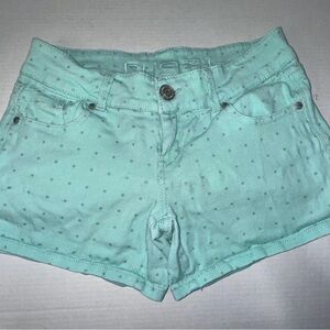 Rue 21 Aqua Polka Dot Women Shorts- Preowned